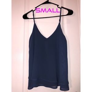 Navy Chiffon Spaghetti Strap top